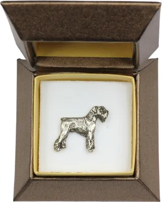 Zdjęcie produktu dla Sznaucer, Schnauzer - broszka z psem w pudełku prezentowym, elegancki pin, wpinka do klapy marynarki marki Art-Dog