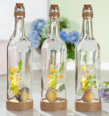 Produktbild von Gilde Glas 5-LED Flaschenp.Vogelwiese VE 18 so 49448