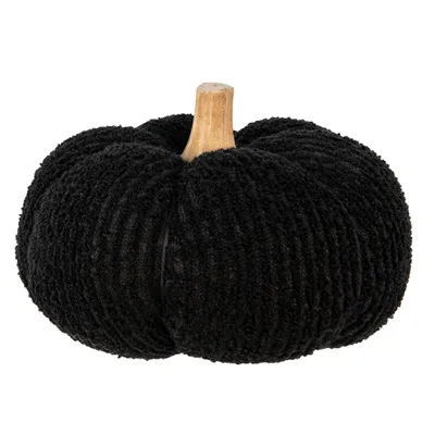 Produktbild von Clayre & Eef Dekoration Kürbis Ø 20x14 cm Schwarz Polyester