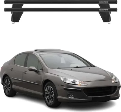 Image de Menabo Barres de toit Transversales pour Peugeot 407 2004-2012 Alu Noir 2x ABE