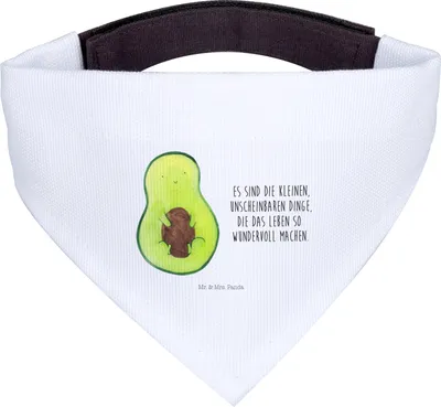 Produktbild von Mr. & Mrs. Panda Halstuch Avocado Kern - Weiß - Geschenk, Liebe, Hund, Spruch Leben, Bandana für Hunde, Tuch, Baby, Pflanze