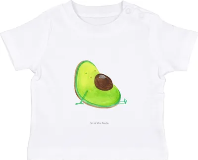 Produktbild von Mr. & Mrs. Panda Babyshirt Avocado Schwangerschaft 0. - 6. Monat - Weiß - Geschenk, T-Shirt Baby, Geburt, , Oberteil, Liebe, Kinder, Organic, Schwanger, Wunder