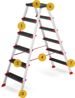 Zdjęcie produktu dla Drabina aluminiowa profesjonalna dwustronna składana HIGHER 2x6 - 3,5 m