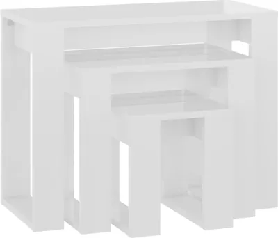 Immagine prodotto di vidaXL Set tavoli 3 pezzi materiale legno bianco lucido