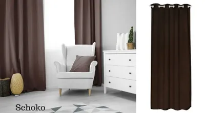 Obrázok produktu pre Tepelná záclona nepriehľadná Oeko-Tex Eyelet Scarf Chocolate Brown 140x175 cm Window Curtain Blackou