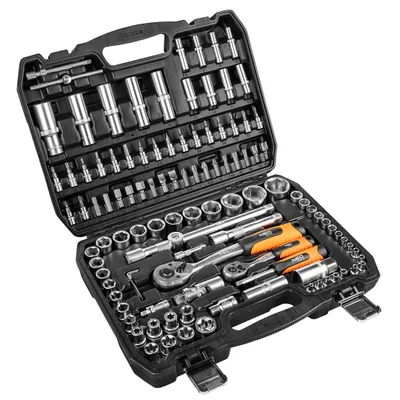 Produktbild von NEO TOOLS Zestaw kluczy 108 elementów 1/2", 1/4", satynowe