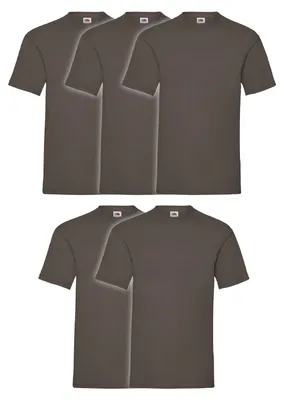 Produktbild von 5er Pack Fruit of the Loom Valueweight T-Shirt + GRATIS MyShirt Stoffbeutel Farbe: chocolate Größe: 2XL