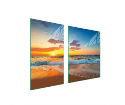 Produktbild von Herdabdeckplatten 2 teilig 100x52 Glaskeramikkochfeld Abdeckung Glas Schneidebrett Strand Sonne
