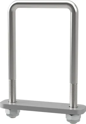 Obrázok produktu pre U-skrutka M10 s upínacou doskou a maticami spustenie pomoci trailer pozinkované SUPROD, M10, LW=71, LH=140 mm