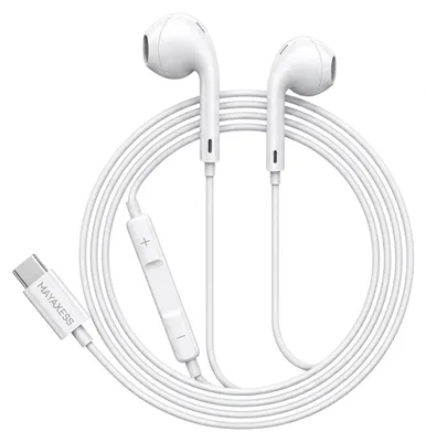 Image de Mayaxess, écouteurs filaires USB-C avec micro pour Fairphone 4, blanc