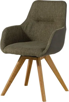 Image de MASSIVMOEBEL24 | Chaise pivotante en bois de chêne sauvage vert TACOMA #13