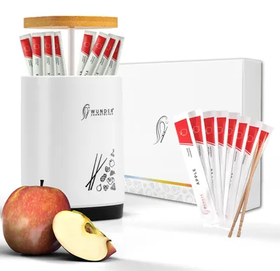 Produktbild von Wunder Zahnstocher - 1x Wunderzahnstocher mit Geschmack 100 Stück Apfel Einzel verpackt + 1 x Zahnstocherspender für deinen Lifestyle