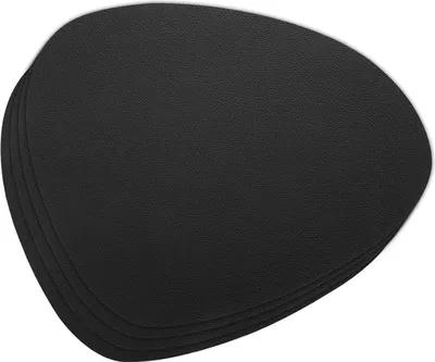 Produktbild von MODFU 4 Stück Tischsets,Abwaschbar Doppelseitigen rutschfest Platzdeckchen Leder Kunstleder Tischset Lederoptik Platzset Schwarz