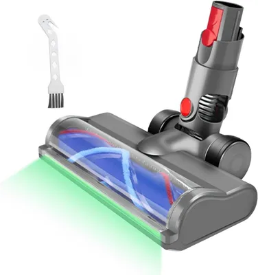 Produktbild von Bürste für Dyson V12 Detect Slim V10 Digital Slim Staubsauger, Zubehör Bodenbürste mit LED-Leuchten, Ersatzteile Ersatzbürste mit Direktantrieb, Aufsatz mit Schnellspanner für Hartboden und Teppiche