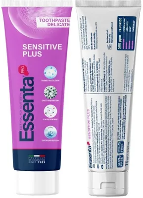 Zdjęcie produktu dla Pasta Do Zębów Wrażliwe Z Fluorem 500 Ppm Essenta Sensitive Plus 75 Ml