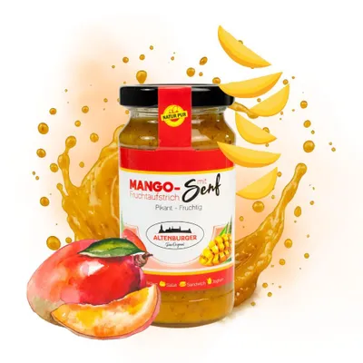 Produktbild von Mango Fruchtaufstrich mit Senf, 240 g/190 ml