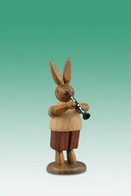 Produktbild von Osterdekoration Osterhase Musikant mit Klarinette Höhe 7,5cm NEU
