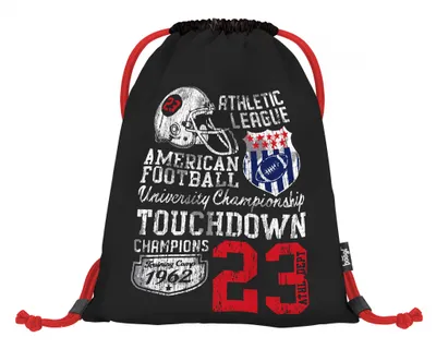 Produktbild von Baagl Turnbeutel für Junge,  Schuhbeutel für Kinder, Schule und Kindergarten Sportbeutel, Sportrucksack, Gymsack (Amerikanischer Fußball - Touchdown)
