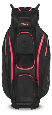 Produktbild von Titleist Cartbag mit StaDry™-Technologie, Regenschirm Halterung und Handtuchring, Schwarz/Pink