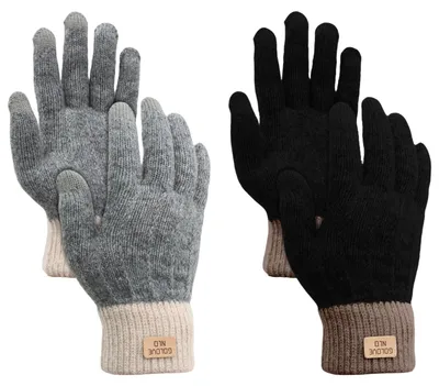 Produktbild von VEGCOO Winter handschuhe,2 Paar Warme Winterhandschuhe Touchscreen Strickhandsch