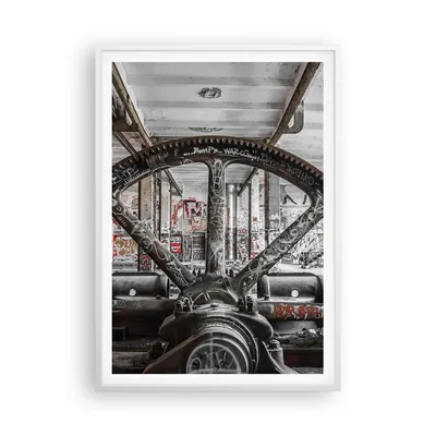 Produktbild von Gerahmtes Poster - Weißer Rahmen - Maschine Industrie Graffiti - 70x100 cm - Wand Bild - Wanddeko - Wandbilder - Wandposter - Bilderrahmen - Bilder - Kunstdruck - Wandbild - P2WPA70x100-4304