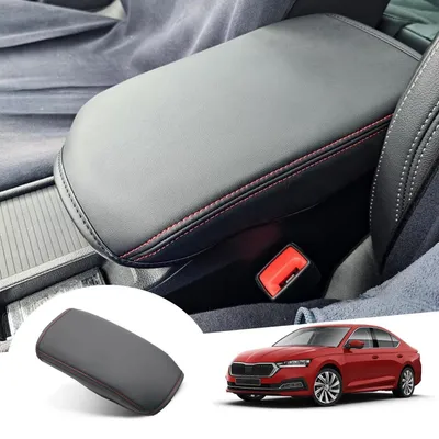 Produktbild von Armlehnenbezug für Skoda Octavia 4 IV MK4 RS Combi 2020-2025 PolyurethanMikrofaser Leder Rot