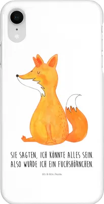 Produktbild von Mr. & Mrs. Panda Iphone XR Handyhülle Einhorn Wunsch - Weiß - Geschenk, Füchse, Fuchs, Handy Case, Unicorn, Premium Kunststoff, Einhörner, Fuchshörnchen, Unicorns