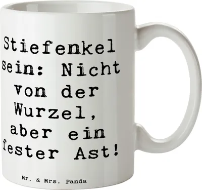 Produktbild von Mr. & Mrs. Panda Kaffeebecher Spruch Stiefenkel - Weiß - Geschenk, Großeltern, Kaffeetasse, Teetasse, Patchworkfamilie, Geschenke, Familienmitglieder, Besonderer Anlass