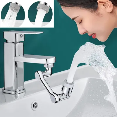 Produktbild von 1080° Drehbarer Wasserhahn Mit Spritzfilter, Wasserhahn Strahlregler, Universeller Spritzfilterhahn Dual Funktions Badezimmerarmatur Montiert Für Gesi