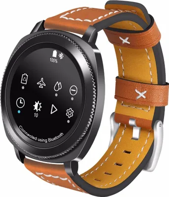 Produktbild von Edles Armband für Samsung Galaxy Watch 6 5 4 40mm 42mm 43mm 44mm 47mm / Classic / Pro Kunstleder verstellbar BRAUN