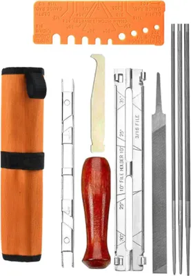 Produktbild von Trade-Shop 10in1 Schärfset für Stihl, Husqvarna, Fuxtec, Gardena, ECHO, Dewalt, Bosch, Stiga, Einhell, Makita, Ryobi Kettensäge Motorsäge Sägekette