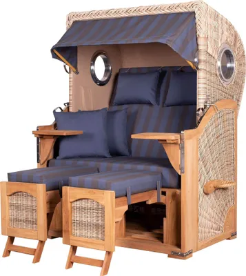 Produktbild von Strandkorb-Set - bene living - Ammersee Teak - PE shell - Modell 582 - inkl. Liftersystem