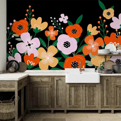 Produktbild von Vlies Fototapete - Colorful Bloom - Second Variant 100x70 cm Blumen b-A-0915-a-c