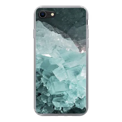 Produktbild von MuchoWow® Handyhülle Schutzhülle Hülle für iPhone SE 2020 Naturstein - Kristalle - Luxus Silikon Softcase Handy Hülle - Kartenbesitzer