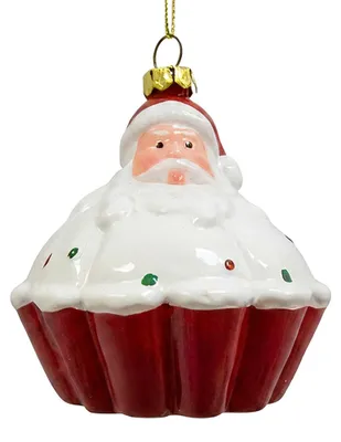 Produktbild von Clayre & Eef Weihnachtsanhänger Weihnachtsmann Weiß Kunststoff