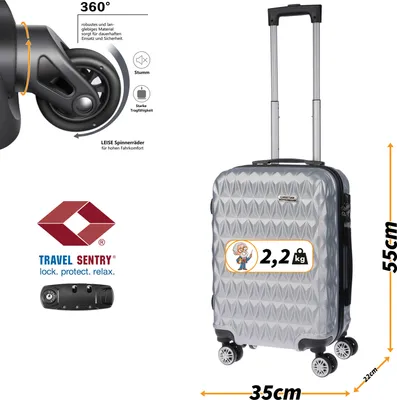 Produktbild von Koffer Handgepäck Trolley Handgepäckkoffer Reiskoffer Hartschale Bordgepäck Leicht