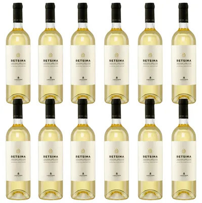 Produktbild von Retsina Lafazanis 12x 0,75l | Geharzter Weißwein aus Griechenland | 11% Vol.