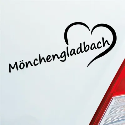 Produktbild von Auto Aufkleber Mönchengladbach Herz Stadt City Liebe Love 19,5x8 cm Schwarz Matt Sticker Heckscheibenaufkleber