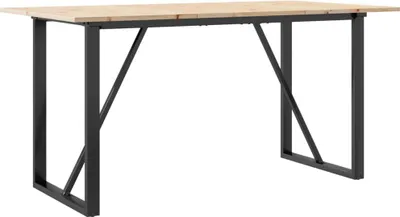 Produktbild von vidaXL Esstisch O-Gestell 160x80x75 cm Massivholz Kiefer und Stahl