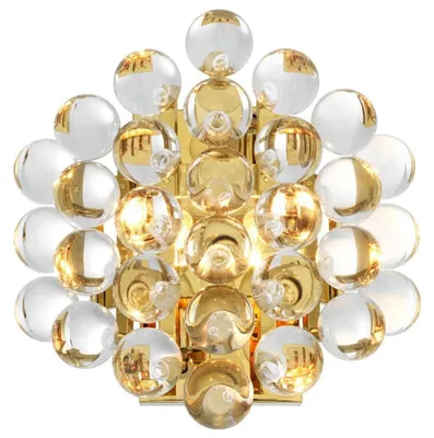 Obrázok produktu pre Casa Padrino, luxusná nástenná lampa, zlatá, 24,5 x 15 x výška 24 cm – elegantné osvetlenie vyrobené z železa a skla