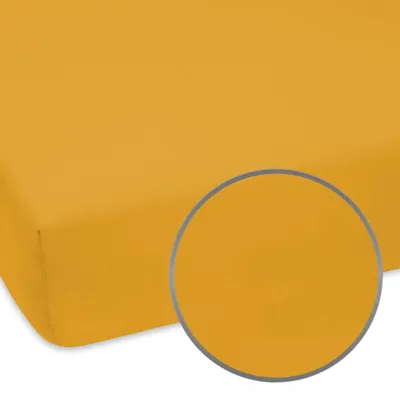 Produktbild von Designpremium Jersey-Spannbettlaken Gelb Baumwolle 90x180 cm