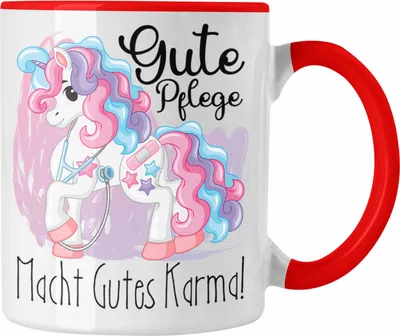 Produktbild von Trendation - Pflegerin Tasse Geschenk Altenpfleger Frauen Geschenkidee Pflegekraft Pflege (Rot)
