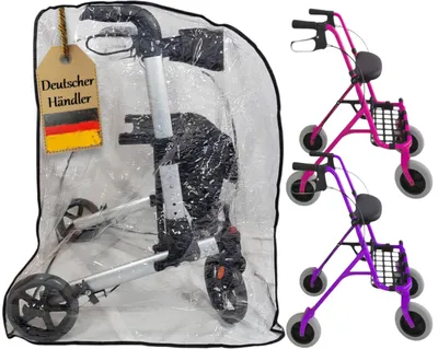 Produktbild von Schutzhaube von FabaCare, Staubschutzhülle für Rollatoren, Abdeckhaube, Kunststoffgarage, Plastikhaube, Schutzhülle für Gehwagen, transparent, Abdeckhaube zum Schutz vor Regen und Schmutz