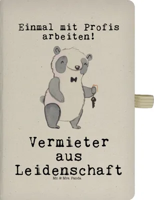 Produktbild von Mr. & Mrs. Panda Tagebuch Vermieter Leidenschaft - Transparent - Geschenk, Journal, Adressbuch, Notizbuch A4 Hardcover, Skizzenbuch