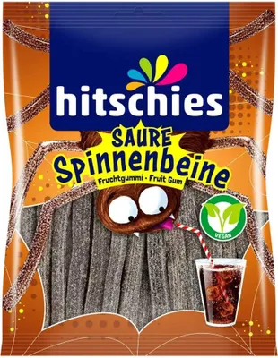 Produktbild von Hitschies Saure Spinnenbeine Cola Geschmack vegane Fruchtgummi 125g