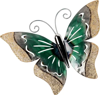 Produktbild von Deko Schmetterling Metall Wandbild Wanddeko Bild Wand Hänger Tier Figur Skulptur