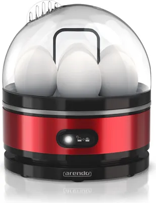 Produktbild von Arendo Eierkocher für 7 Eier, 400W, 7-fach, Edelstahl, Warmhaltefunktion, Härtegrad einstellbar, rot