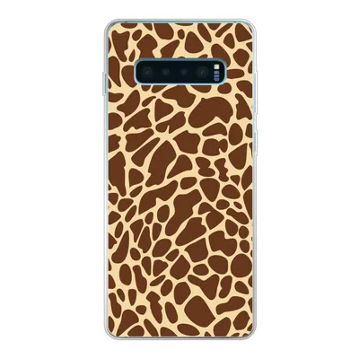 Produktbild von MuchoWow® Handyhülle Schutzhülle Hülle für Samsung Galaxy S10 Plus Tiermotiv - Giraffe - Braun Silikon Softcase Handy Hülle - Schutzhülle