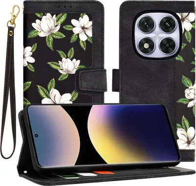 Produktbild von Techsuit FlipCraft Book Wallet Klapphülle mit Kabel für Xiaomi Redmi Note 14 Pro / Xiaomi Poco X7 - Flowers of the Dawn
