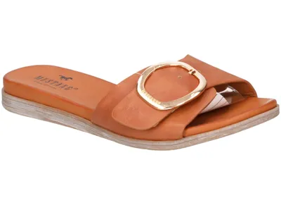 Produktbild von Mustang Damen Pantolette Schnalle Holzoptik 1424-702, Größe:39 EU, Farbe:Braun